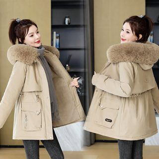 여성 겨울 파카 패딩 솜충전 후드 퍼카라 보온 롱 아우터 데일리 방한 코트