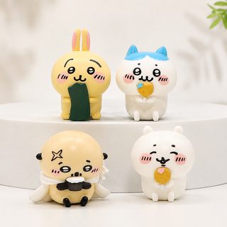 4가지 디저트 곰돌이 지이카와 피규어 DIY 핸드메이드 차량용 테이블 장식 장식 인형