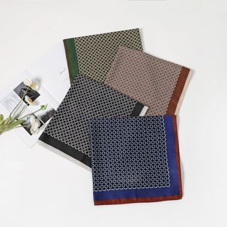 인기 신상 면 마 질감 65 * 65cm 백합 패션 고급감 실크 털 질감 여성 장식 작