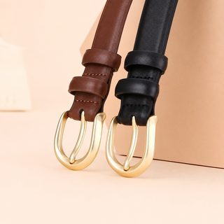 뉴 레이디 벨트 여성 백합 장식 소가죽 가죽 벨트 여성 고급감 바늘 단추 패