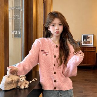 2024 신상 나른한 바람 강아지 스티커 달콤한 스웨터 여자 올가을 헐렁한 외