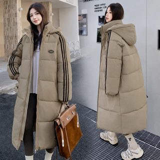 무릎너머 롱패딩 면복녀 2024 겨울 신상 한국계 학원 풍중극 예고 두꺼운 면