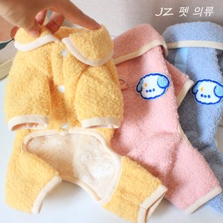 강아지 옷 겨울 끈 지퍼 네다리 털옷 테디 비베어 소형견 애완동물 가을 겨울옷 보온복