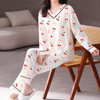 女睡衣2024年新款棉春秋季秋天家居服女小香风春秋长袖可外穿可爱