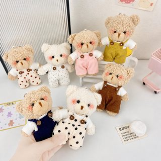 귀여운 멜빵 곰돌이 봉제인형 키링 치즈 즈즈베어 여성 가방 장식 12×9.5cm