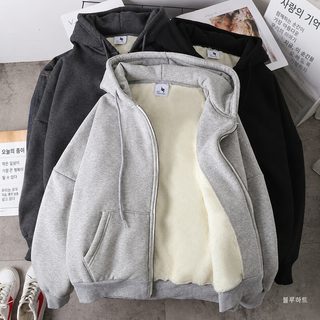 같은 기모 코트 지퍼 카디건 남녀 같은 봄 여름 카디건 코트 맨투맨 헐렁헐