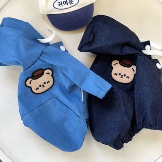 소형견 강아지 고양이 데님 후드 티셔츠 반려동물 청바지 의류