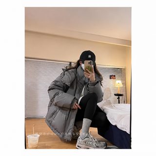 대외무역 회색 사랑 짧은 면옷 2024년 신형 남녀 커플 빵복 소중 디자인감 겨