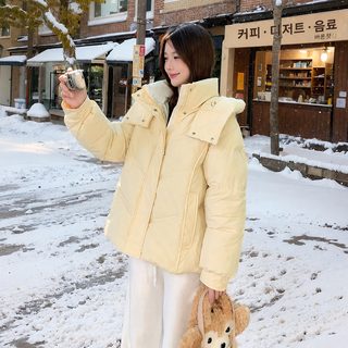 박색 헐렁헐렁 여성 패딩 면복 을 입고 2024년 신상 작은 키 를 부드럽고 두껍게 초보기 좋은 면옷 외투
