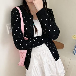 올가을 신상 소프트 찹쌀 웨이브 니트 카디건 충돌색 감령 슬림핏 코트 여