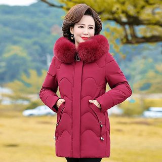 중장년 솜옷녀 2026 겨울 두꺼운 털넥 엄마복 솜옷 솜옷 폭발적인 양기 보온 외투