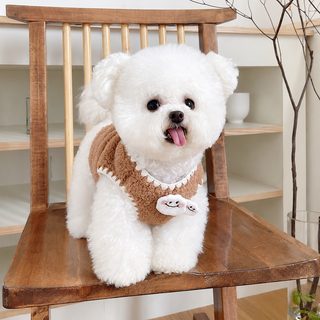 강아지 겨울 보온 기모 조끼 소형견 비숑 푸들 포메라니안 반려견 옷