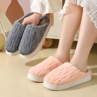 둥지 양품 면 슬리퍼 여자 가을 겨울 가방 머리 털털 두꺼운 소프트 베이스