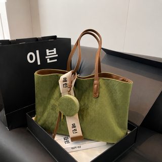 백합 복고 대용량 가방 여자 2024 신상 가을 겨울 패션 학생 수업 숄더 토트