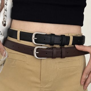 빈티지 패션 중성 남녀 같은 벨트 베이직 버클 장식 청바지 벨트 여성 한국