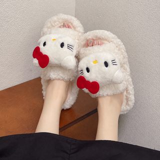 달콤하고 폭발적인 고양이 고양이 인형 털털 슬리퍼 두드리기 여자 가을 겨