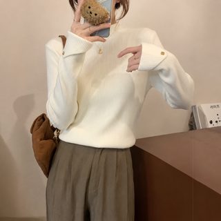 프렌치 소향풍 반목 니트 여성복 가을 겨울 2024 신상 내복 대랑 레깅스 상의