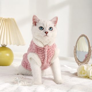 도매 고양이 옷 애완동물 보온 조끼 털이 없는 고양이 독일어 고양이 애완동물 가을과 겨울 고양이 옷 털 방지