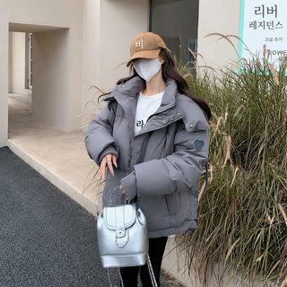 여성 숏패딩 겨울 후드 웰론 솜패딩 루즈핏 데일리 외투