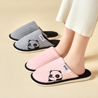 커커량핀 귀여운 판다 털슬리퍼 남녀공용 가을겨울 실내 방한 면 거실화