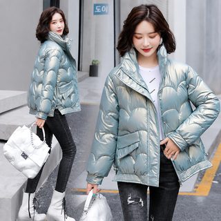 반계절 무세탁 광면 패딩 면복 여자 쇼트 2024년 겨울 신상 한국판 느슨한 면옷 작은 면저고리 외투