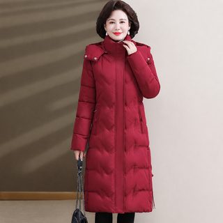 중년 엄마 솜옷 겨울 유럽 상품 대박 중장년 외투 고귀한 기질 허리 걷어 날씬해 보이는 중장년 솜저고리