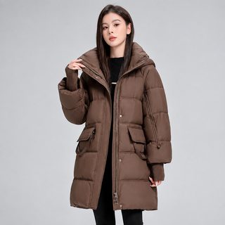 여성 겨울 웰론 중장 패딩 후드 오버핏 두꺼운 솜패딩 캐주얼 점퍼