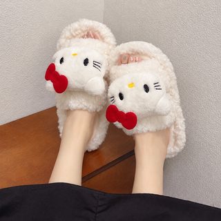 고양이 털털 슬리퍼 여자 외신 2026년 가을겨울 신상 백합 패션 보온면 슬리