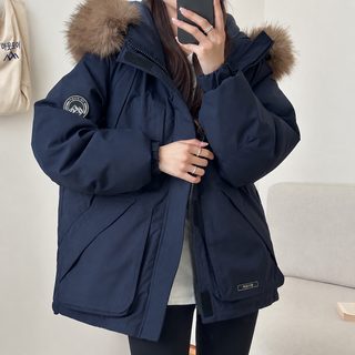 여성 겨울 패딩 점퍼 2024 신상 키작녀 커플 워크웨어 두꺼운 퍼 칼라 파카