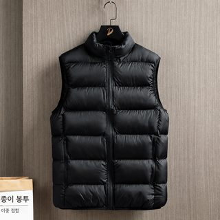남성 가을 겨울 보온 숄 칼라 면 조끼 아우터 M-7XL