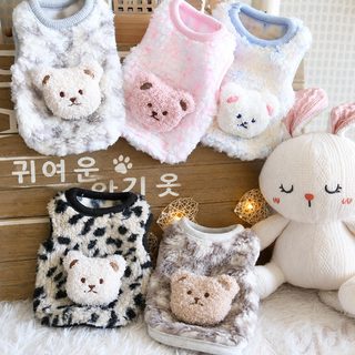 Petstyle 아기 눈표범 곰 젖개 옷 귀엽다 융 강아지 새끼 개 새끼 고양이 옷 신생 고양이
