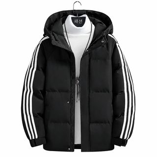 남성 겨울 후드 패딩 재킷 두꺼운 양면 착용 커플 방한 점퍼 빅사이즈 S-5XL