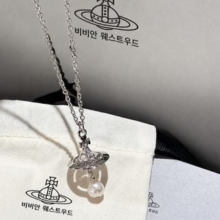 小号 高版本西太后土星立体水滴巴洛克珍珠土星飞碟星球项链