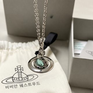 柜级品质西太后Orb立体星球薄荷绿项链女土星颈链轻奢锁骨链