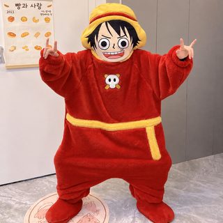크로스보더 대박 신상 겨울 커플 잠옷 점프후드 기모 기모 가모 가후 보온