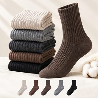 아청자 남성 울 혼방 양말 무봉제 기모 도톰한 겨울 보온 중목 비즈니스 수