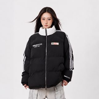 美式复古立领保暖棉服外套女冬季新款ins宽松加厚防寒学生面包服