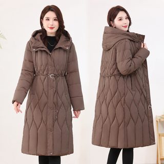 妈妈冬装外套羽绒棉服中长款洋气中老年棉衣女装2024新款加厚棉袄