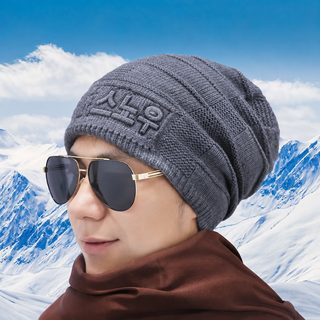 新款针织秋冬保暖字母冷帽时尚百搭潮流堆堆帽毛线帽厂家男女款
