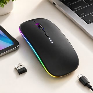 크로스보더 신형 발광 음소거 듀얼 모드 충전 블루투스 애플 노트북 아이패