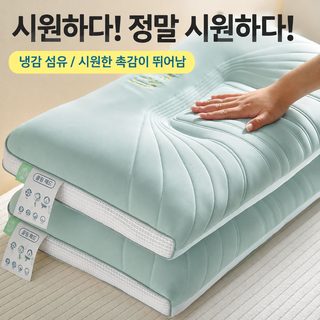 여름철 차가운 느낌 베개 얼음 한 쌍 베개 심지 목뼈 보호 수면 학생 기숙사