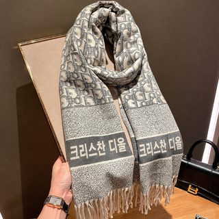 회색 대형 알파벳 D 스카프 여자 겨울 에어컨 방 겉면 숄 양면 모조 캐시미어 보온 목도리 도매