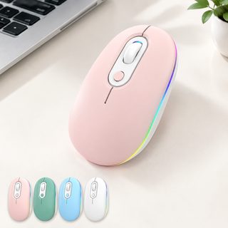 저소음 무선 마우스 2.4GHz 블루투스 듀얼모드 충전식 노트북용 발광 마우스