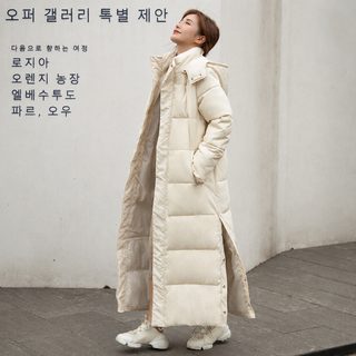 2026년 신상 솜옷 여자 초장형 무릎에 두꺼운 패션 외투 백합형 느슨한 솜옷