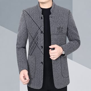 남성 겨울 모직 하이넥 슬림핏 롱 재킷 기모 안감 비즈니스 캐주얼 외투