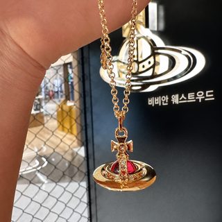 西太后小中号薄荷绿体星球项链彩钻土星orb 飞行琉璃球锁骨链