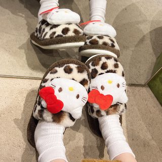 자오야오 여성 레오파드 털 실내화 미끄럼방지 앞막힘 겨울 퍼 슬리퍼 2026
