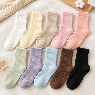 아정네 도매 양말 여성 가을 겨울 기모 가두 보온 기모 산후 양말 ins 바람