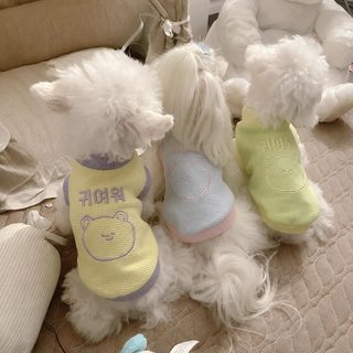 강아지 가을 겨울 기모 보온 조끼 소형견 말티즈 포메라니안 푸들 비숑 패