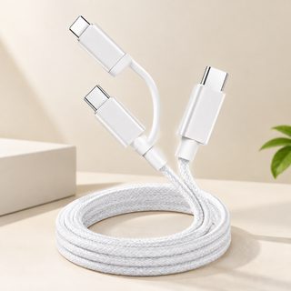 60W 2in1 고속충전 케이블 USB·Type-C 입력 라이트닝·Type-C 멀티 충전선